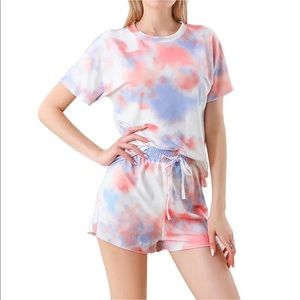 Short sleeve tie dye pajama set